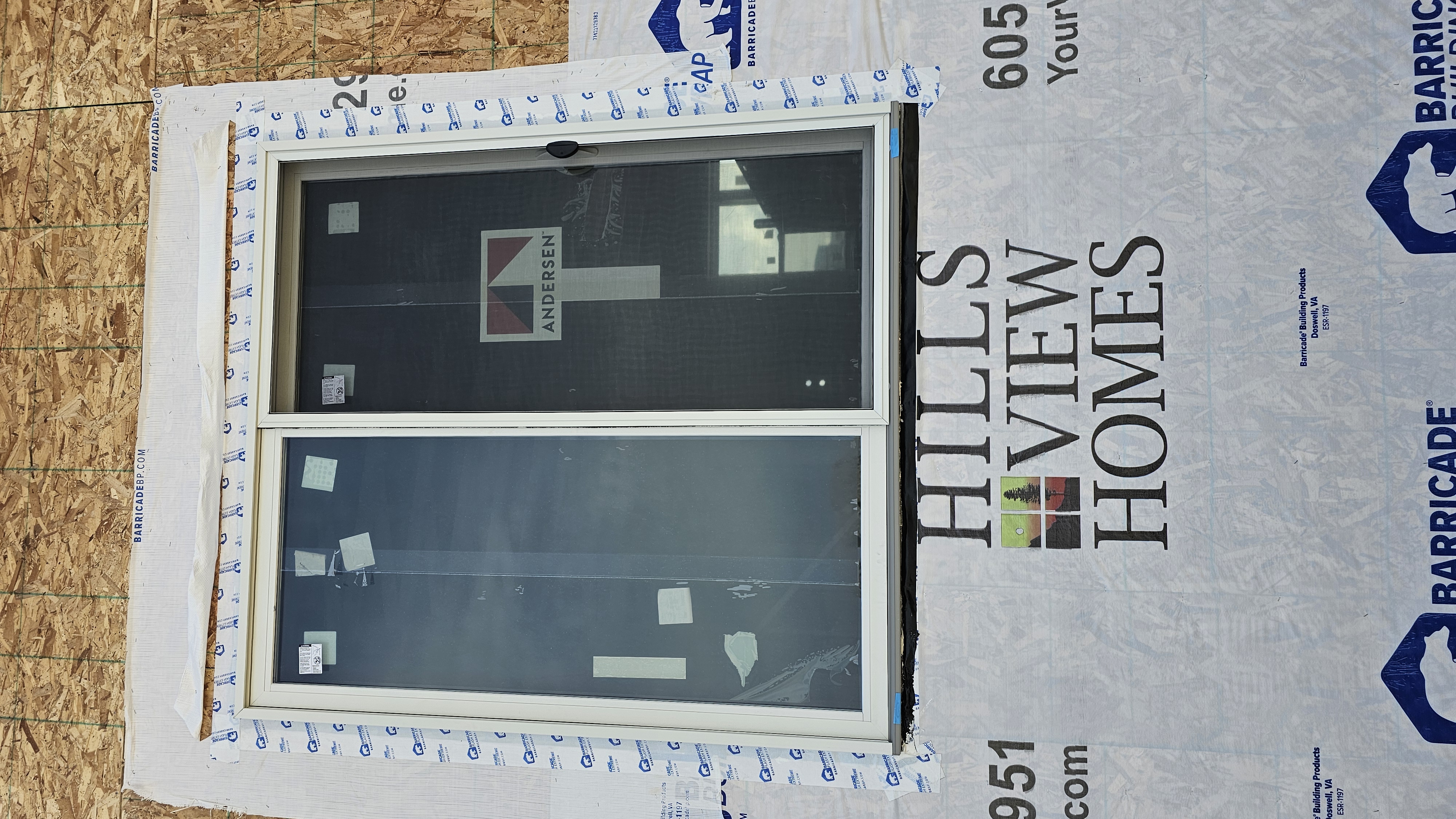 Installed new construction sliding patio door